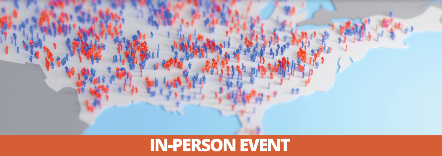 Bridging the Great American Divide Image - map of United States with red and blue pins